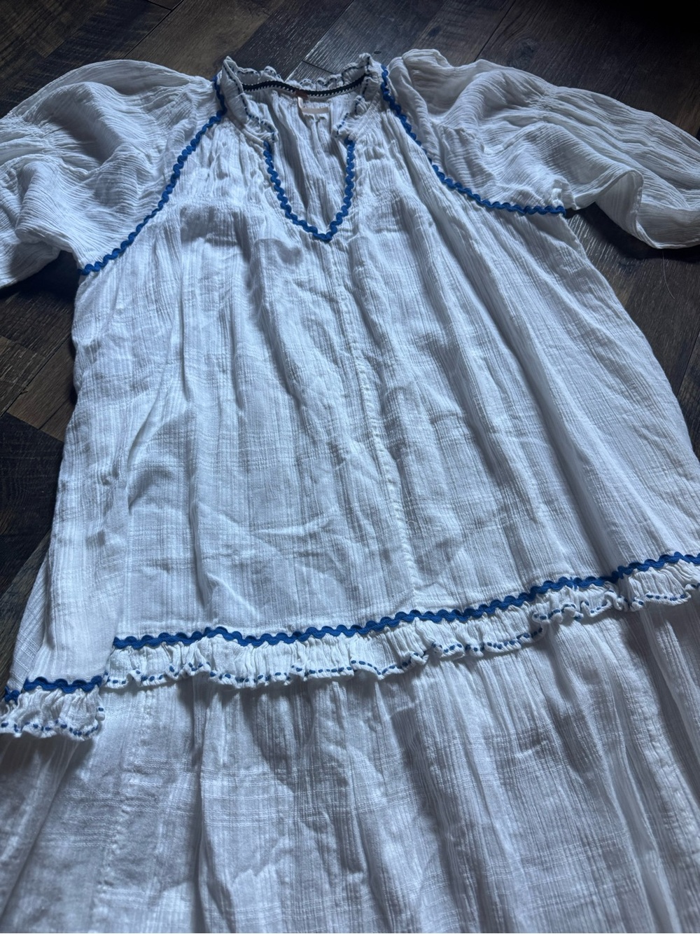Free People Thank me Later Dress with Blue Trim - Picture 7 of 12